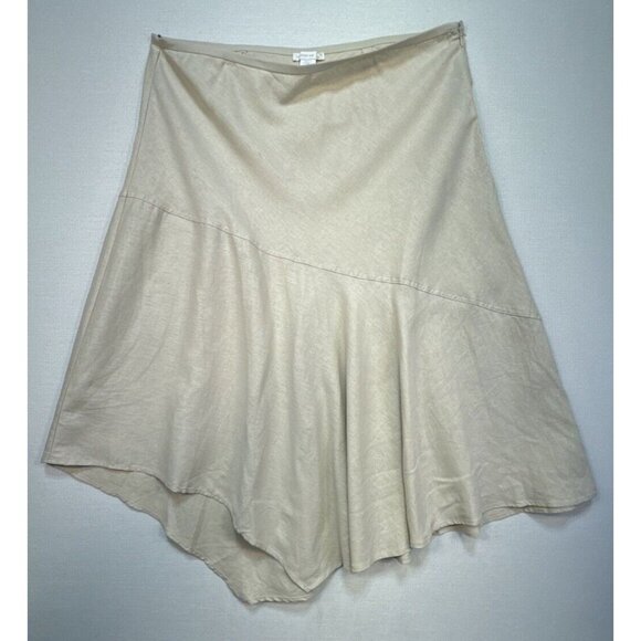 Westport 1962 Womens Maxi Skirt 18 Tan Beige Linen Blend Coastal Minimalist - Picture 2 of 12